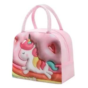Термосумка для їжі (дитячий ланч-бег) Єдиноріг 23 см рожева