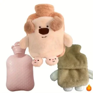 Грілка ПВХ у плюшевому чохлі-муфті у вигляді песика 1 л