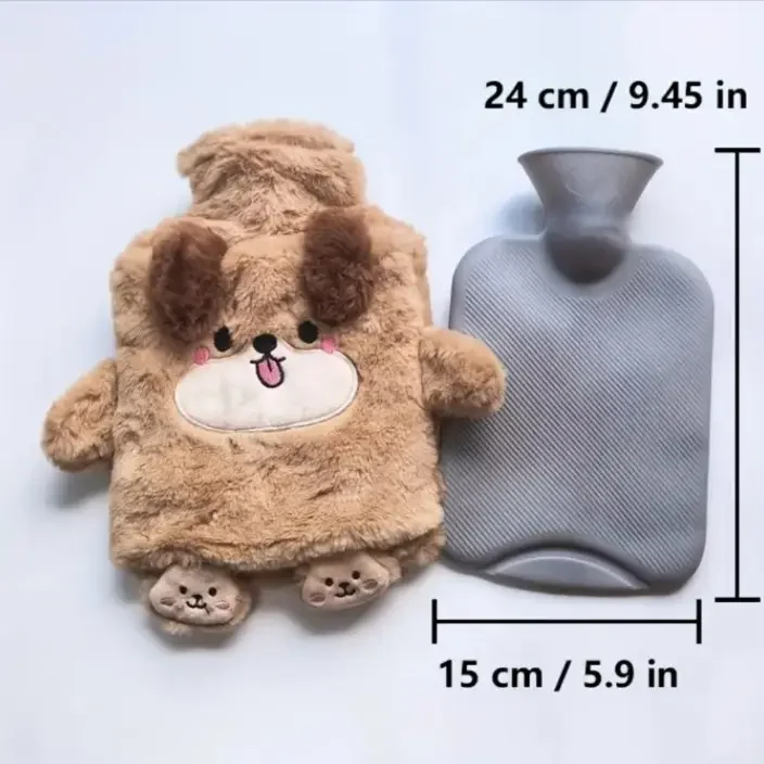 Грілка ПВХ у плюшевому чохлі-муфті у вигляді песика 1 л - Зображення 2