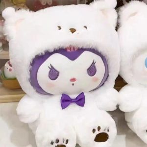 М'яка іграшка Хеллоу Кітті Hello Kitty у костюмі ведмедика червоний бант 21 см Куромі