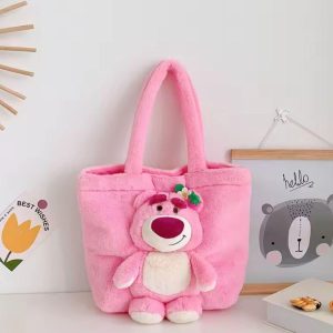 Дитяча сумка з плюшевим ведмедиком Lotso рожевого кольору для дівчинки