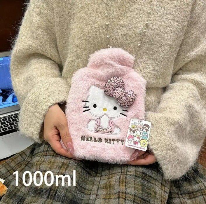 Hello Kitty багаторазова тепла грілка ПВХ рожева в плюшовому чохлі 1 л