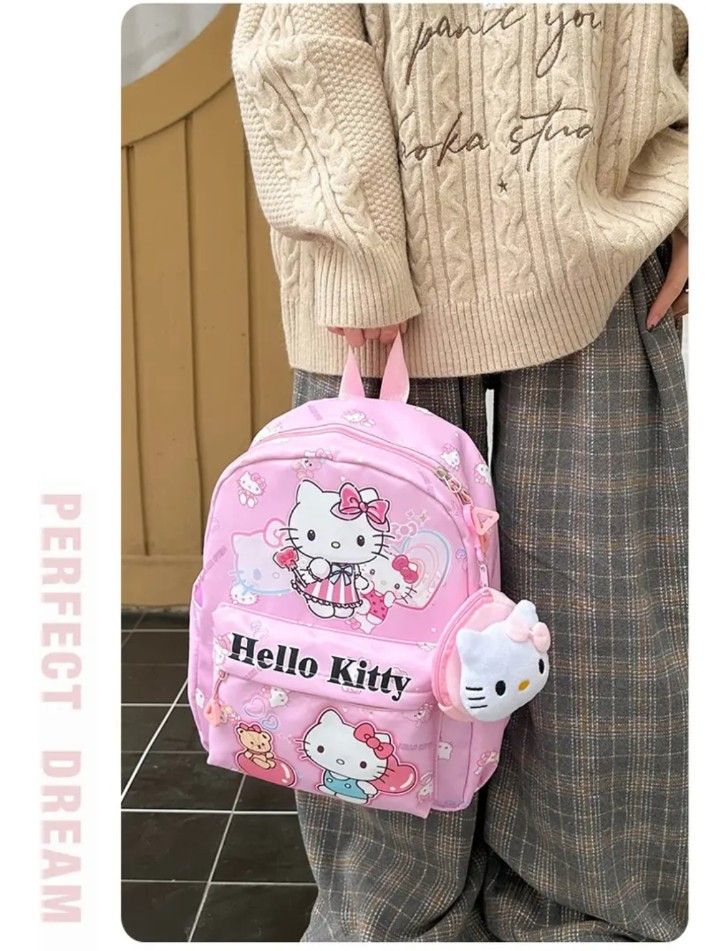 Рюкзак дитячий рожевий Hello Kitty з брелоком-гаманцем - Зображення 3